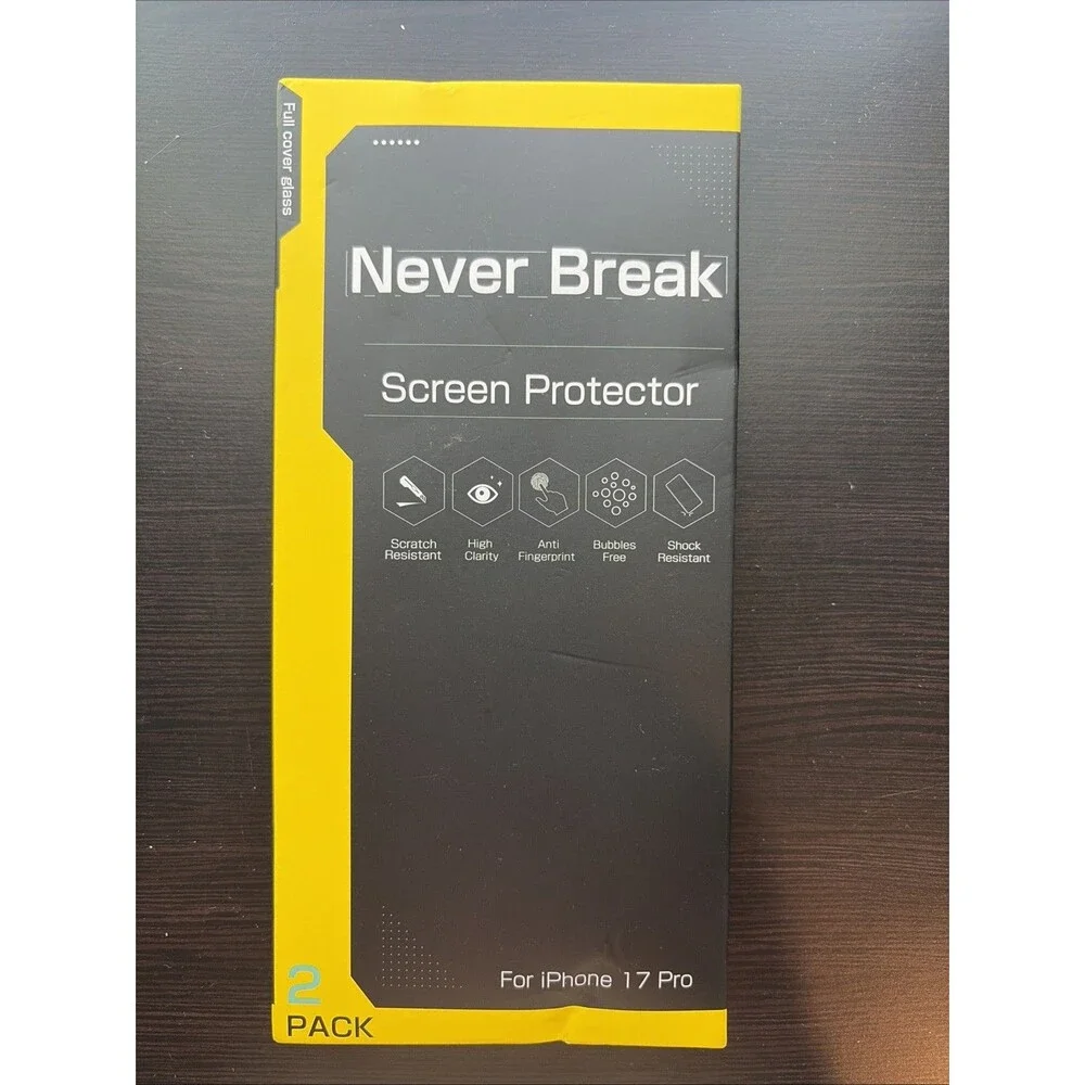 Never Break Screen Protector For Iphone 17 Pro 2 Pack